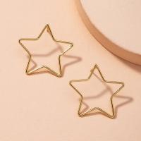 Zinc Alloy Stud Earring, Star, gold color plated, fashion jewelry & for woman & hollow 