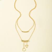Fashion Multi Layer Necklace, Zinc Alloy, with 2.76inch extender chain, gold color plated, Double Layer & fashion jewelry & for woman Approx 18.11 Inch 