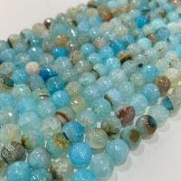 Achat Perlen, rund, DIY & verschiedene Größen vorhanden & facettierte, blau, Länge:ca. 38 cm, verkauft von Strang