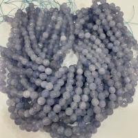 Perles aigue-marine, Rond, DIY & normes différentes pour le choix & facettes, bleu de mer Environ 38 cm, Vendu par brin
