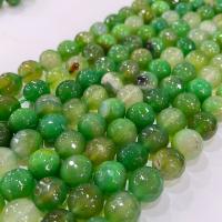 Agate Beads, Round, DIY & faceted, green Approx 38 cm 
