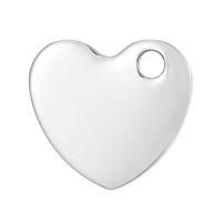pendentifs de cœur en inox , Acier inoxydable 304, coeur, unisexe, couleur originale, 10mm, Vendu par PC
