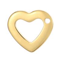 pendentifs de cœur en inox , Acier inoxydable 304, coeur, Placage galvanique, unisexe & creux, plus de couleurs à choisir, 11mm, Vendu par PC