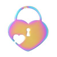 pendentifs de cœur en inox , Acier inoxydable 304, coeur, Placage galvanique, unisexe & creux, multicolore Vendu par PC