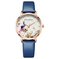 Women Wrist Watch, Zinc Alloy, with Leather & Glass & 304 Stainless Steel, Japanese movement, Life water resistant & fashion jewelry & for woman Approx 8.27 Inch 