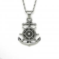 Stainless Steel Ship Wheel & Anchor Pendant, 316L Stainless Steel, fashion jewelry & Unisex, original color 