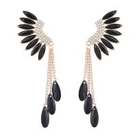 Fashion Fringe Earrings, Zinc Alloy, with Acrylic, gold color plated, Bohemian style & for woman & with rhinestone 