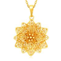 Zinc Alloy Flower Pendants, gold color plated, DIY & for woman, golden 