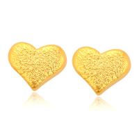 clou d'oreille en alliage zinc, alliage de zinc, coeur, Placage de couleur d'or, bijoux de mode & pour femme, doré Vendu par paire