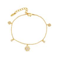 Zinc Alloy Rhinestone Bracelets, with 3.3cm extender chain, Snowflake, gold color plated, fashion jewelry & adjustable & for woman & with rhinestone, golden Approx 17 cm 
