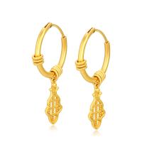 Huggie Hoop Drop Earring, Zinc Alloy, gold color plated, vintage & for woman & hollow, golden 