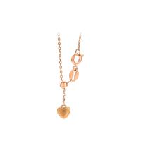 Zinc Alloy Necklace, Heart, rose gold color plated, fashion jewelry & for woman, rose gold color cm 