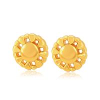 Zinc Alloy Stud Earring, Flower, gold color plated, fashion jewelry & for woman, golden 