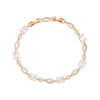Zinc bracelets en strass en alliage , alliage de zinc, avec 2cm chaînes de rallonge, Placage de couleur d'or, bijoux de mode & pour femme & avec strass, doré, 6mm Environ 17 cm, Vendu par PC