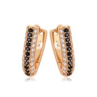 Zinc Alloy Leverback Earring, gold color plated, fashion jewelry & micro pave cubic zirconia & for woman 