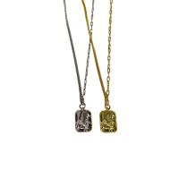 Brass Jewelry Necklace, with 6cm extender chain, Square, plated, for woman Approx 66.5 cm 