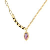Brass Jewelry Necklace, with Crystal, plated, for woman Approx 45-50 cm 