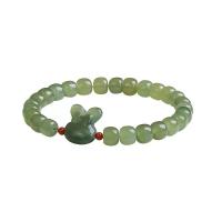 Jade Bracelets, Hetian Jade, Rabbit, for woman, green Approx 18.5 cm 