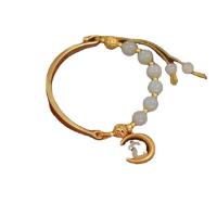 Bracelets Murano, alliage de zinc, avec chalumeau & laiton, lapin, Placage de couleur d'or, styles différents pour le choix & pour femme, plus de couleurs à choisir Environ 18.5 cm, Vendu par PC