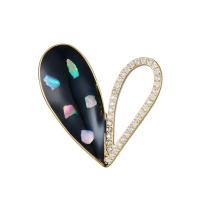 Cubic Zirconia Brooch, Brass, Heart, fashion jewelry & micro pave cubic zirconia & for woman 