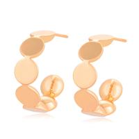 Zinc Alloy Stud Earring, Letter C, gold color plated, fashion jewelry & for woman, golden 
