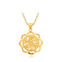 Zinc Alloy Necklace, Flower, gold color plated, fashion jewelry & for woman, golden, 22mm Approx 45.5 cm 