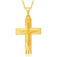 Цинкового сплава крест подвески, цинковый сплав, Kресты, плакирован золотом, DIY, Золотой продается PC