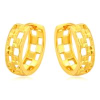 Zinc Alloy Huggie Hoop Earring, Donut, gold color plated, fashion jewelry & for woman & hollow, golden 