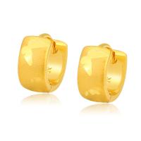 Zinc Alloy Huggie Hoop Earring, Donut, gold color plated, fashion jewelry & for woman, golden 