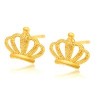 Zinc Alloy Stud Earring, Crown, gold color plated, fashion jewelry & for woman, golden 