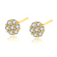 Zinc Alloy Rhinestone Stud Earring, Flower, gold color plated, fashion jewelry & for woman & with rhinestone, golden, 5.5mm 