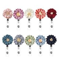 ABS Plastic Badge Holder, with Cloth, Flower, Unisex & retractable 