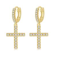 Cubic Zirconia Micro Pave Brass Earring, plated, micro pave cubic zirconia & for woman 12mm 