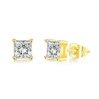 Cubic Zirconia Micro Pave Brass Earring, Square, plated & micro pave cubic zirconia & for woman 