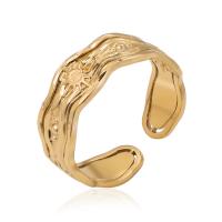 Titanium Steel Finger Ring, Vacuum Plating, Adjustable & for woman, gold, 17mm 