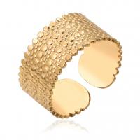 Titanium Steel Finger Ring, Vacuum Plating, Adjustable & for woman, gold, 17mm 