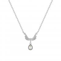 Rhinestone Zinc Alloy Necklace, with Sea Opal, with 1.96 inch extender chain, platinum color plated, for woman & with rhinestone Approx 18.89 Inch 