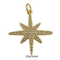 Colgante de Micro Pavé de Zirconía Cúbica, metal, chapado en color dorado, Joyería & Bricolaje & micro arcilla de zirconia cúbica, dorado, 23x25x3mm, agujero:aproximado 3mm, Vendido por UD