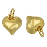 Латунные подвески-сердце, Латунь, Сердце, плакирован золотом, ювелирные изделия моды & DIY, Золотой отверстие:Приблизительно 3mm, продается PC