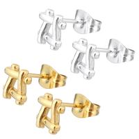 Stainless Steel Stud Earring, 304 Stainless Steel, Vacuum Ion Plating, for woman & hollow 