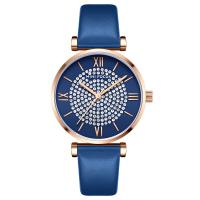 Women Wrist Watch, Zinc Alloy, with Leather & Glass & 304 Stainless Steel, Japanese movement, Life water resistant & for woman & with rhinestone Approx 8.46 Inch 