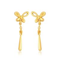 Zinc Alloy Drop Earring, Butterfly, gold color plated, fashion jewelry & for woman, golden 