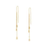 Zinc Alloy Drop Earring, Letter B, gold color plated, fashion jewelry & for woman, golden 