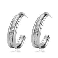 Titanium Steel Earrings, Letter C, fashion jewelry & for woman, original color 