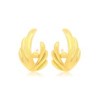 Zinc Alloy Stud Earring, Wing Shape, gold color plated, fashion jewelry & for woman, golden 