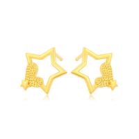 Zinc Alloy Stud Earring, Star, gold color plated, fashion jewelry & for woman & hollow, golden 