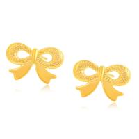 Zinc Alloy Stud Earring, Bowknot, gold color plated, fashion jewelry & for woman, golden 