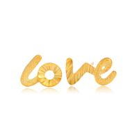 Zinc Alloy Stud Earring, Alphabet Letter, gold color plated, fashion jewelry & for woman, golden  