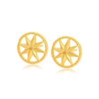 Zinc Alloy Stud Earring, Eight Point Star, gold color plated, fashion jewelry & for woman, golden 