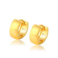 Zinc-Alloy-Huggie-Hoop-Earring, alliage de zinc, beignet, Placage de couleur d'or, bijoux de mode & pour femme, doré Vendu par paire